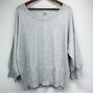 Gap size XL Women’s Heather Gray Merino Wool Blend 3/4 Sleeve Sweater NWT